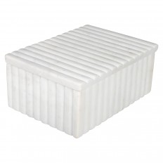 Rectangular white marble stone box